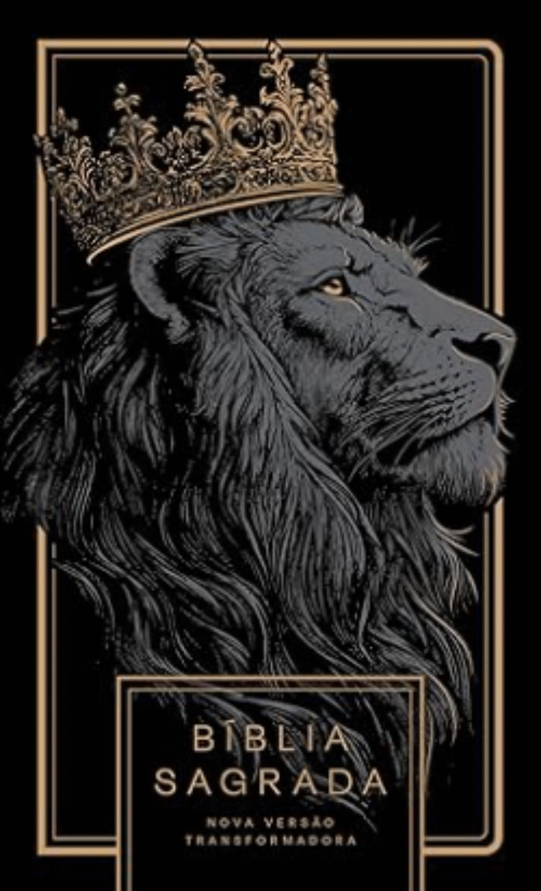 Bíblia NVT Leão All Black – Letra Normal: Nova Versão Transformadora