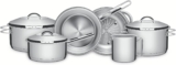 Jogo de Panelas Tramontina Solar em Aço Inox com Fundo Triplo e Tampas de Inox 6 Peças